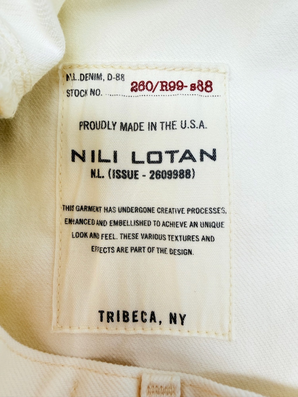 Nili Lotan Shon Jeans Cotton Cream Size 31 - Picture 12 of 14